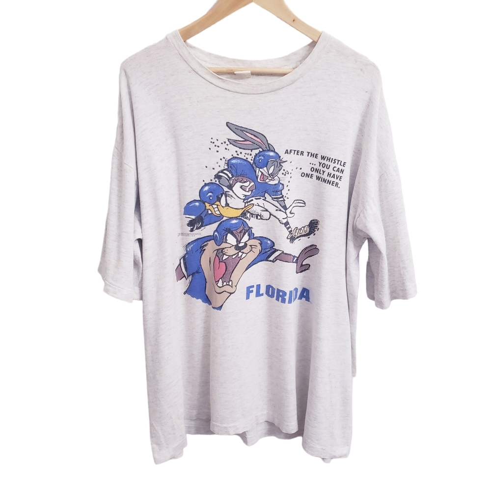 1995 Warner Brothers & U of Florida Football Distressed Single Stitch T-shirt XL